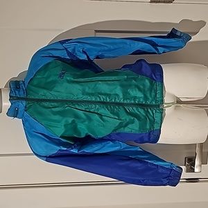 Vintage 90s Asics Windbreaker Jacket with hidden hood